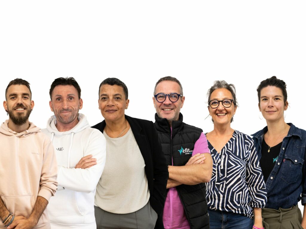 Corentin Ricou Wefit Angers Lac de Maine - Johann Chaton Wefit Cosne Cours Sur Loire - Coralie Tiral Wefit Laval - Ludovic Lequeux Wefit Varades et Wefit Le Loroux-Bottereau - Isabelle Gastelier Wefit Audenge - Malika Roujou Wefit Savenay